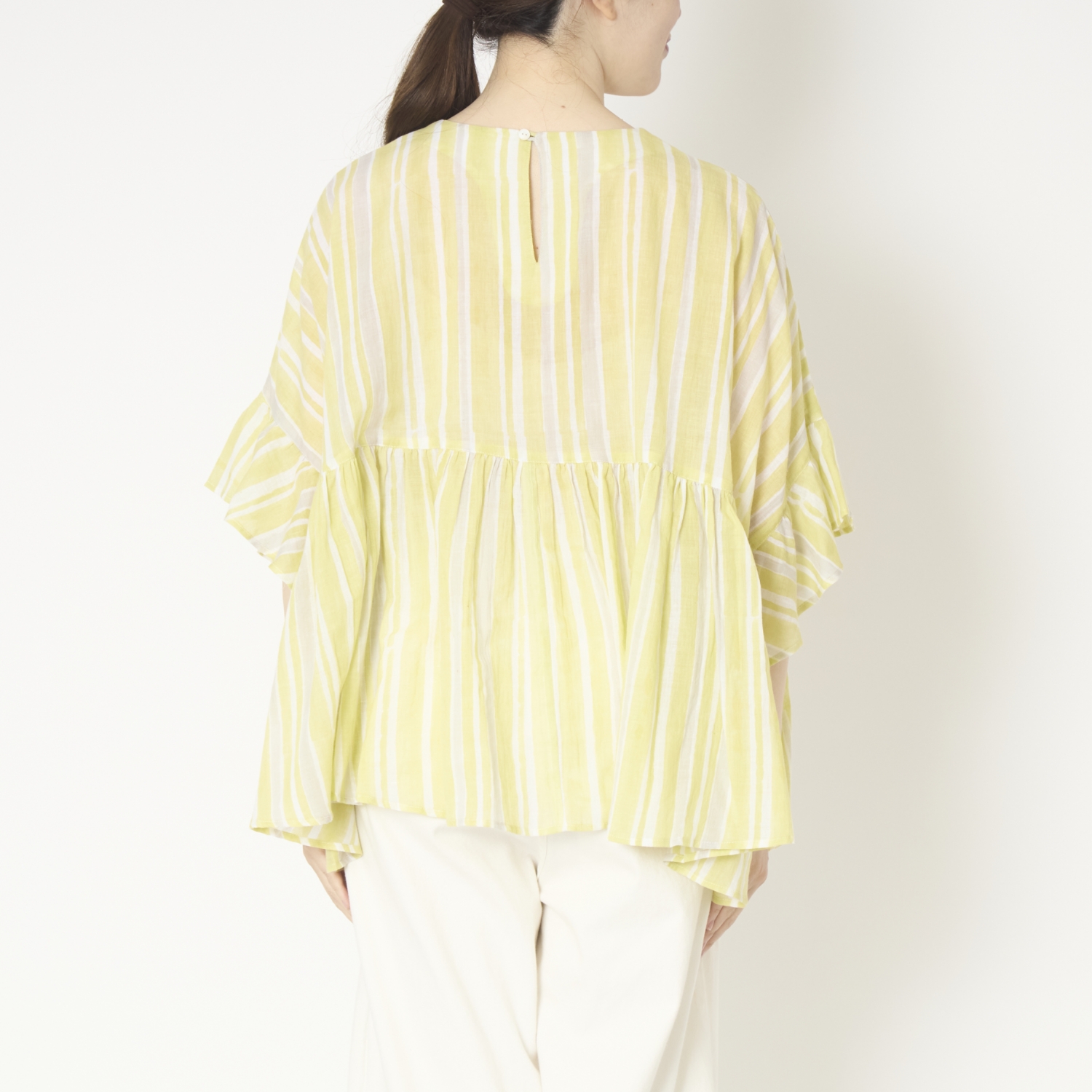 Kilka×kapuwa/風が通るカディーコットンブラウス STRIPE